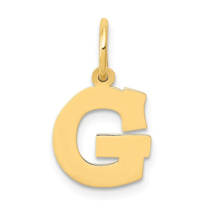 10k Yellow Gold Small Block Initial G Charm TreasureFineJewelers Charm Necklaces 10k Yellow Gold Small Block Initial G Charm TreasureFineJewelers Charm Necklaces