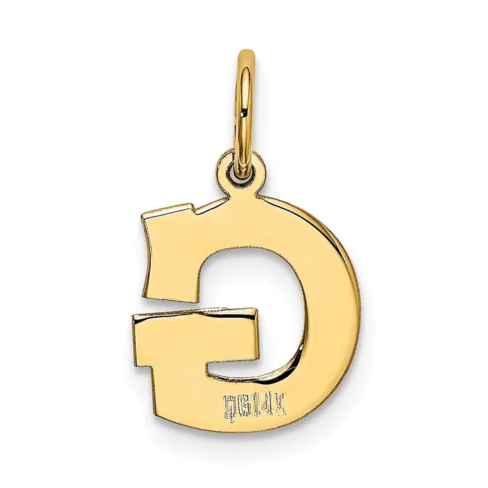 10k Yellow Gold Small Block Initial G Charm TreasureFineJewelers Charm Necklaces