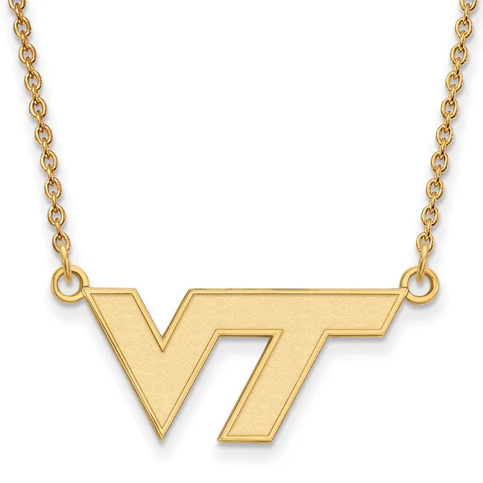 10K Yellow Gold Virginia Tech Small Pendant with Necklace TreasureFineJewelers Necklaces 10K Yellow Gold Virginia Tech Small Pendant with Necklace TreasureFineJewelers Necklaces