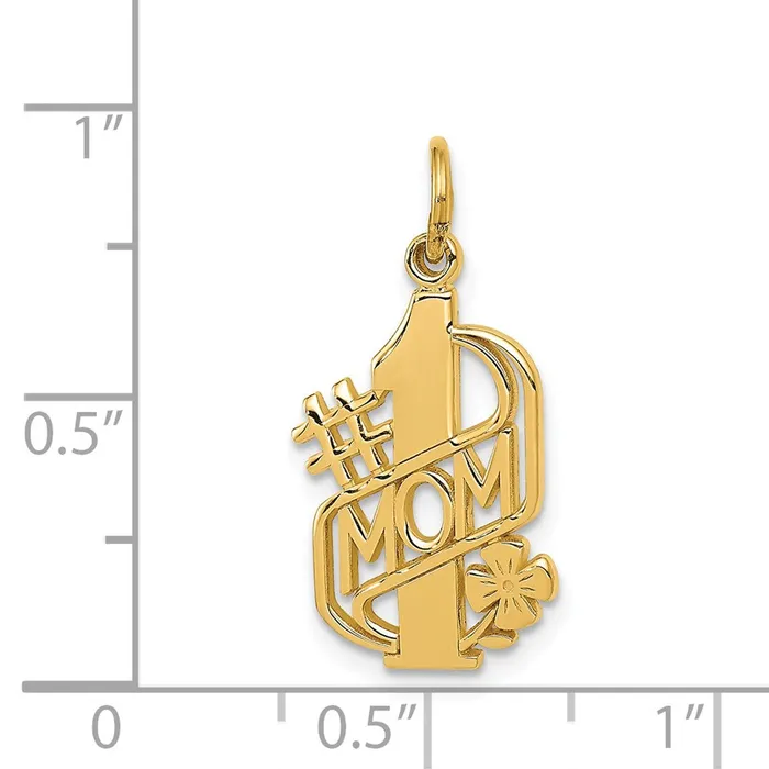 14k 1 MOM Charm TreasureFineJewelers Charm Necklaces