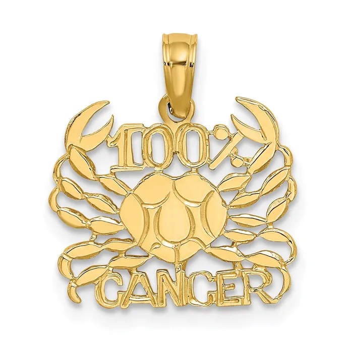 14K 100 CANCER Charm TreasureFineJewelers Charm Necklaces