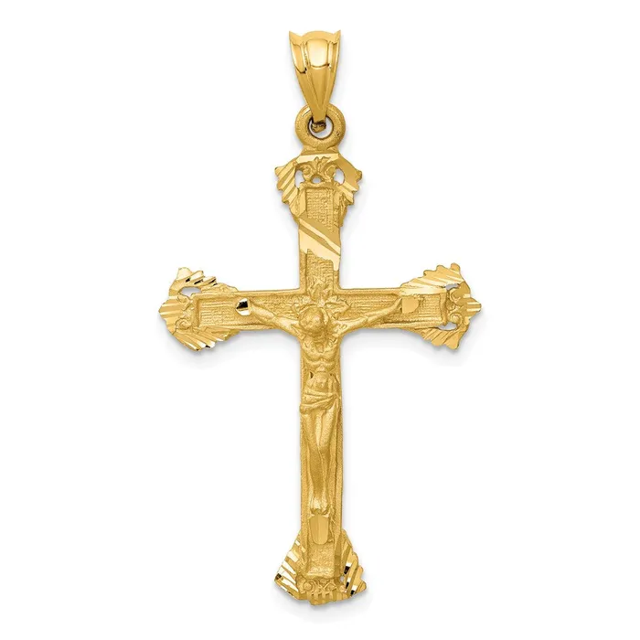 14k Crucifix Charm TreasureFineJewelers Charm Necklaces