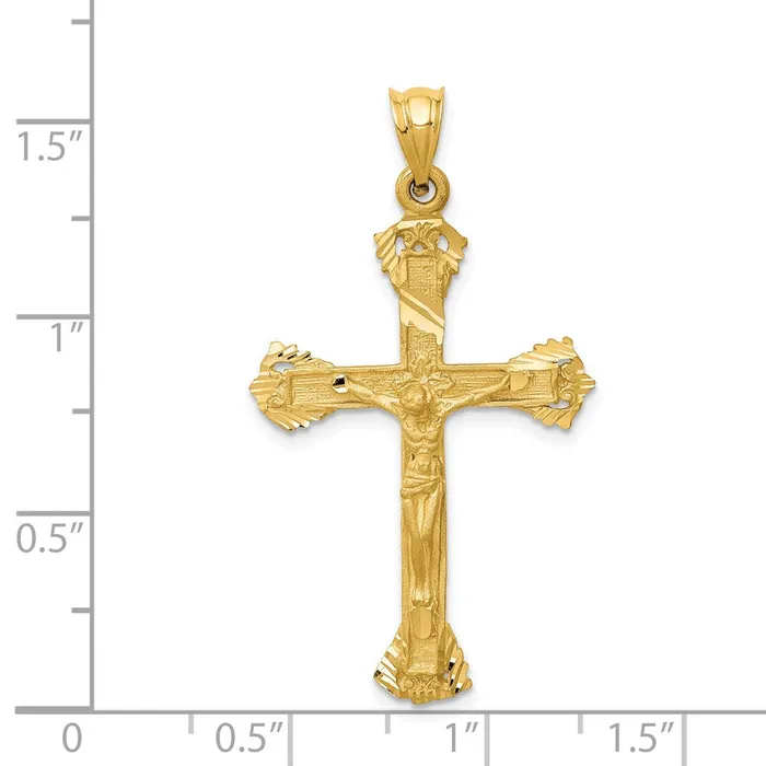 14k Crucifix Charm TreasureFineJewelers Charm Necklaces