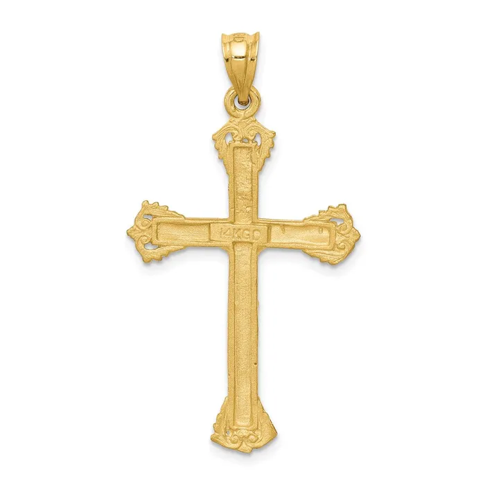 14k Crucifix Charm TreasureFineJewelers Charm Necklaces