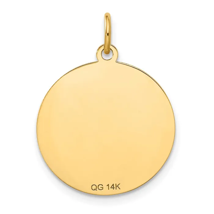 14k Merry Christmas Disc Charm TreasureFineJewelers Charm Necklaces