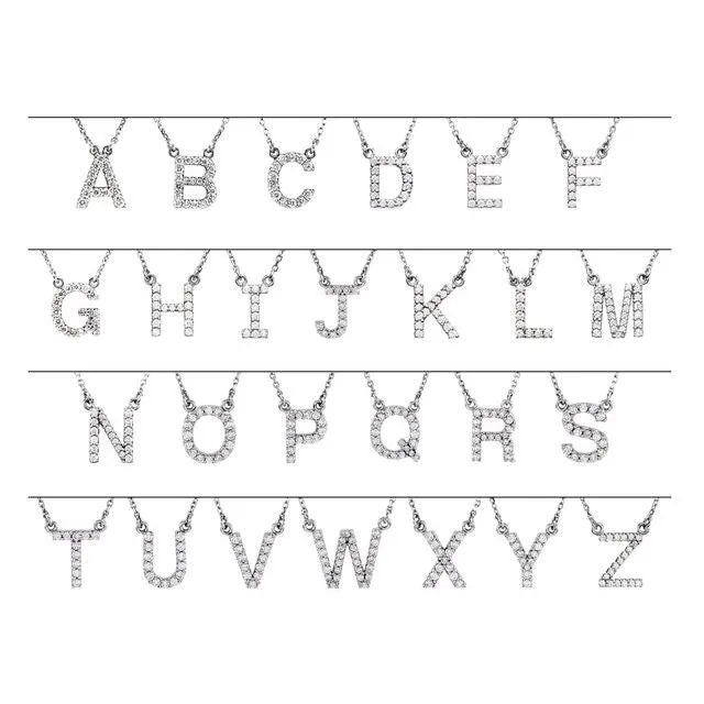 14K Rose Gold 18 CTW Natural Diamond Initial C 16 Necklace TreasureFineJewelers Necklaces