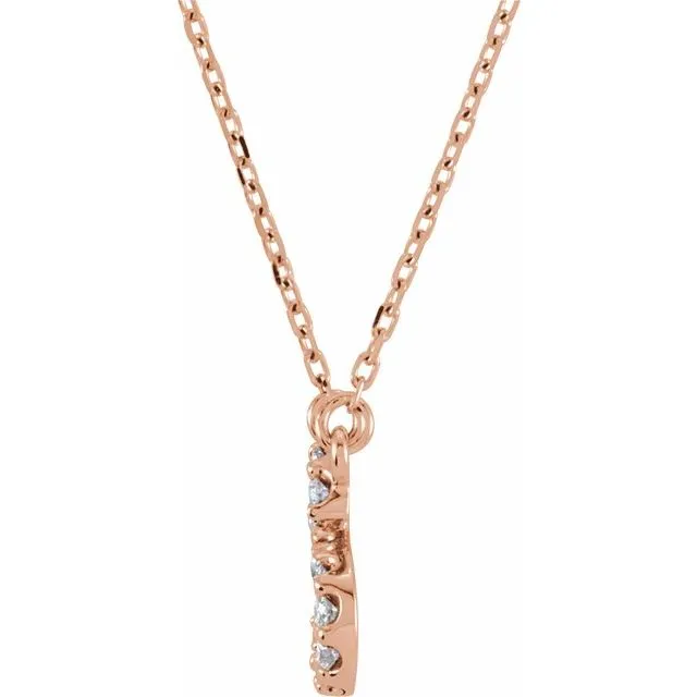 14K Rose Gold 18 CTW Natural Diamond Initial C 16 Necklace TreasureFineJewelers Necklaces