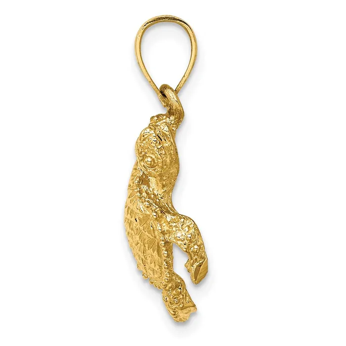14K Sea Turtle with Tail Charm TreasureFineJewelers Charm Necklaces