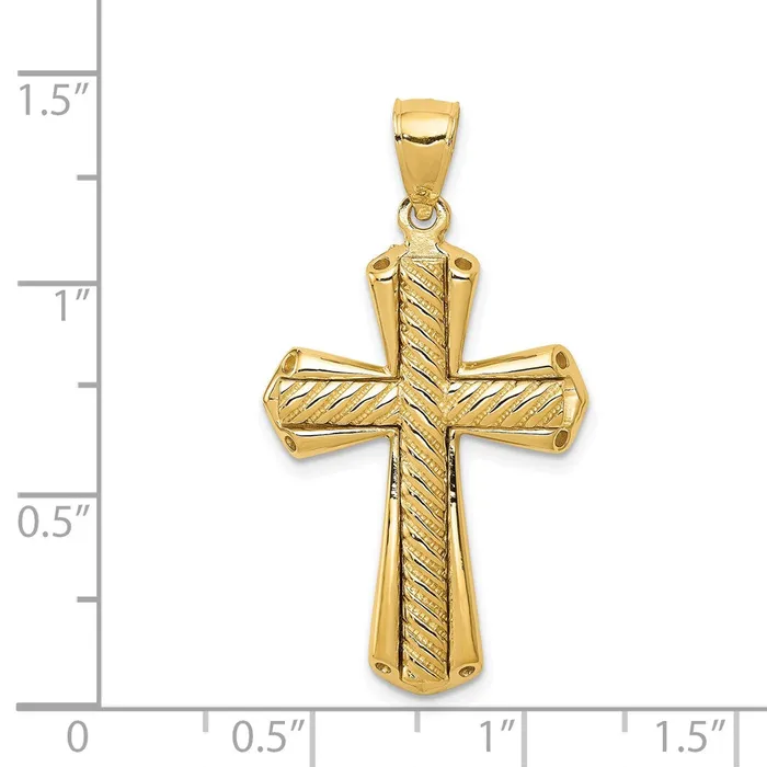 14k Twisted Cross Pendant TreasureFineJewelers Necklaces