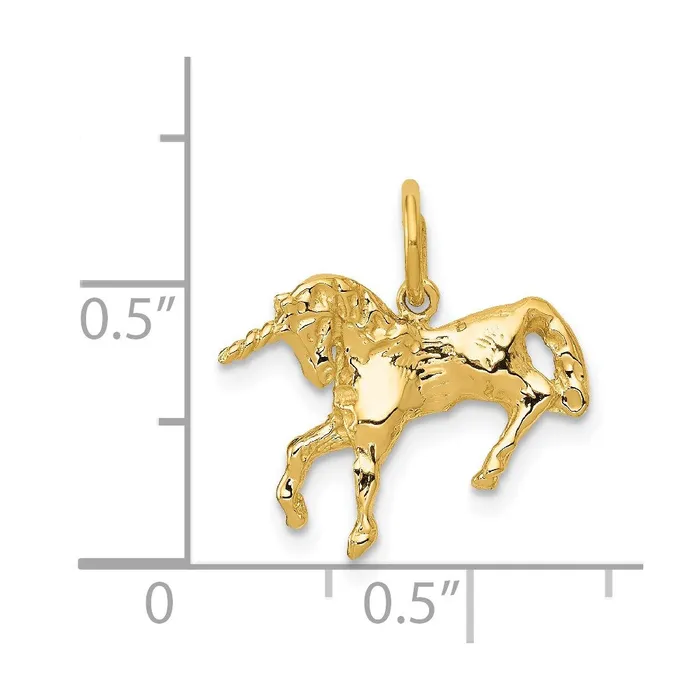 14k Unicorn Charm TreasureFineJewelers Charm Necklaces