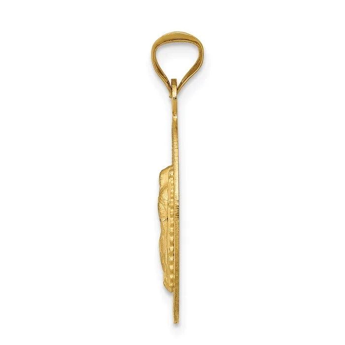 14K wRhodium DC Lady Of Guadalupe Oval Pendant TreasureFineJewelers Necklaces