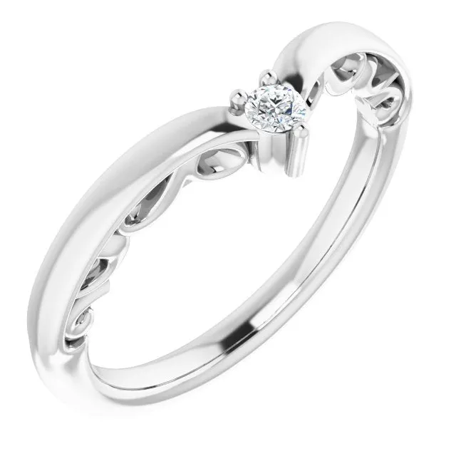 14K White 06 CTW Natural Diamond Contour Band TreasureFineJeweler Rings