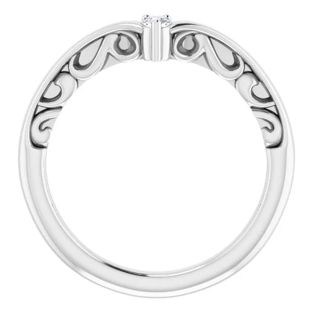 14K White 06 CTW Natural Diamond Contour Band TreasureFineJeweler Rings
