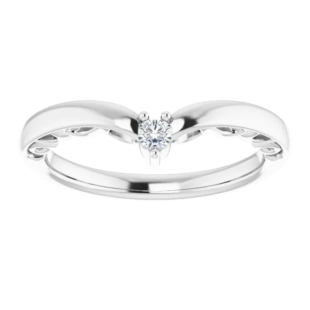 14K White 06 CTW Natural Diamond Contour Band TreasureFineJeweler Rings