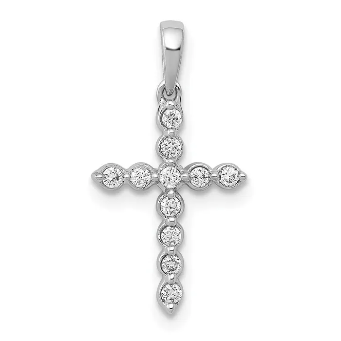 14k White Gold 110ct Diamond Cross Pendant TreasureFineJewelers Necklaces 14k White Gold 110ct Diamond Cross Pendant TreasureFineJewelers Necklaces