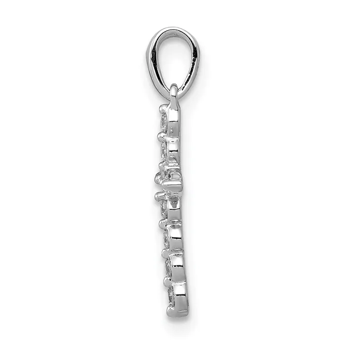 14k White Gold 110ct Diamond Cross Pendant TreasureFineJewelers Necklaces