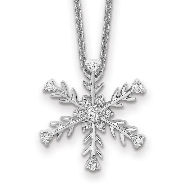 14k White Gold 15ct Diamond Snowflake Necklace TreasureFineJewelers Necklaces 14k White Gold 15ct Diamond Snowflake Necklace TreasureFineJewelers Necklaces