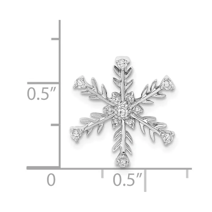 14k White Gold 15ct Diamond Snowflake Necklace TreasureFineJewelers Necklaces