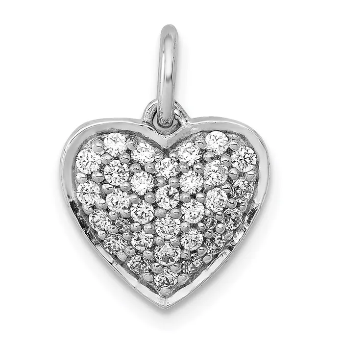 14k White Gold 38ct Diamond Heart Pendant TreasureFineJewelers Necklaces 14k White Gold 38ct Diamond Heart Pendant TreasureFineJewelers Necklaces