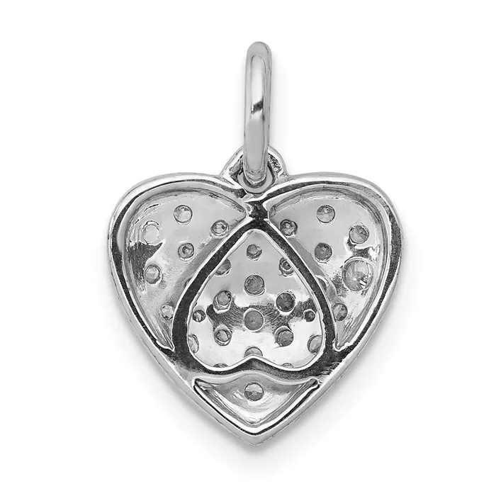 14k White Gold 38ct Diamond Heart Pendant TreasureFineJewelers Necklaces