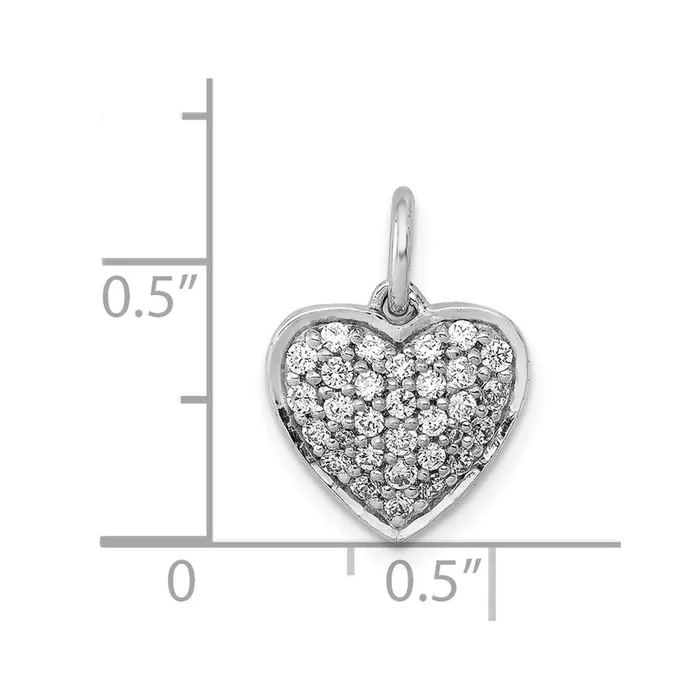 14k White Gold 38ct Diamond Heart Pendant TreasureFineJewelers Necklaces