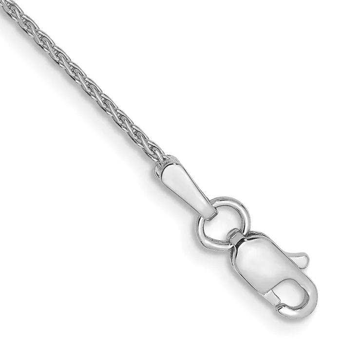14K White Gold 9 inch 1mm Diamondcut Parisian Wheat with Lobster Clasp Anklet TreasureFineJewelers Rings 14K White Gold 9 inch 1mm Diamondcut Parisian Wheat with Lobster Clasp Anklet TreasureFineJewelers Rings