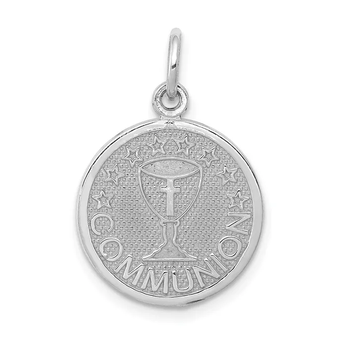 14k White Gold Communion Charm TreasureFineJewelers Charm Necklaces