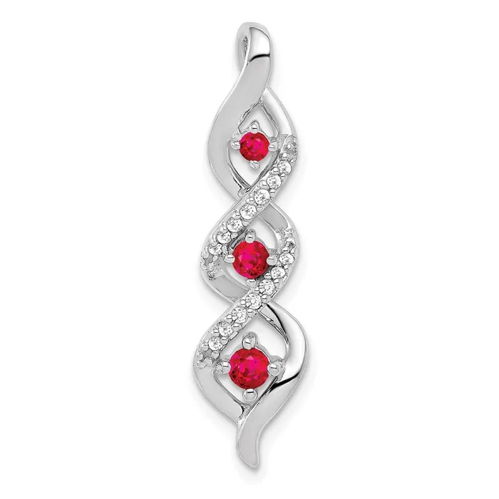 14k White Gold Diamond and 25 Ruby Twisted 3stone Chain Slide TreasureFineJewelers Rings 14k White Gold Diamond and 25 Ruby Twisted 3stone Chain Slide TreasureFineJewelers Rings