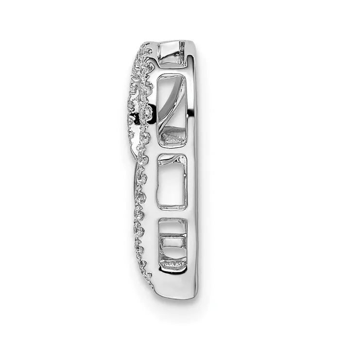 14k White Gold Diamond Heart Chain Slide TreasureFineJewelers Necklaces