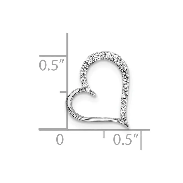 14k White Gold Diamond Heart Chain Slide TreasureFineJewelers Necklaces