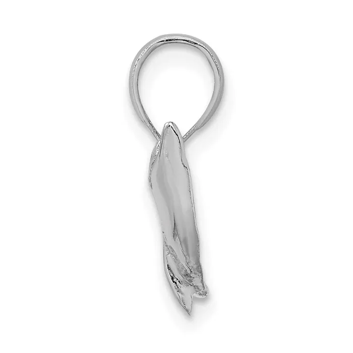 14K White Gold Jumping Dolphin Charm TreasureFineJewelers Charm Necklaces