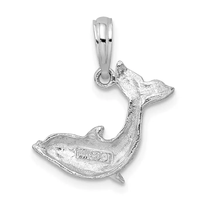 14K White Gold Jumping Dolphin Charm TreasureFineJewelers Charm Necklaces