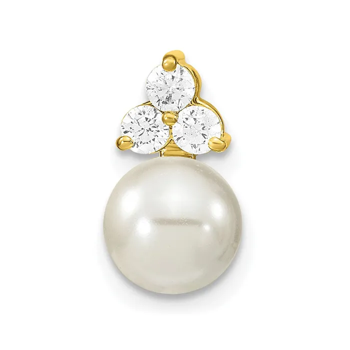 14K White Gold Lab Grown Diamond SI1SI2 G H I Fancy FWC Pearl Chain Slide TreasureFineJewelers Necklaces 14K White Gold Lab Grown Diamond SI1SI2 G H I Fancy FWC Pearl Chain Slide TreasureFineJewelers Necklaces