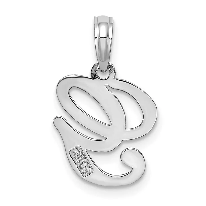 14k White Gold White Gold Script Letter G Initial Pendant TreasureFineJewelers Necklaces