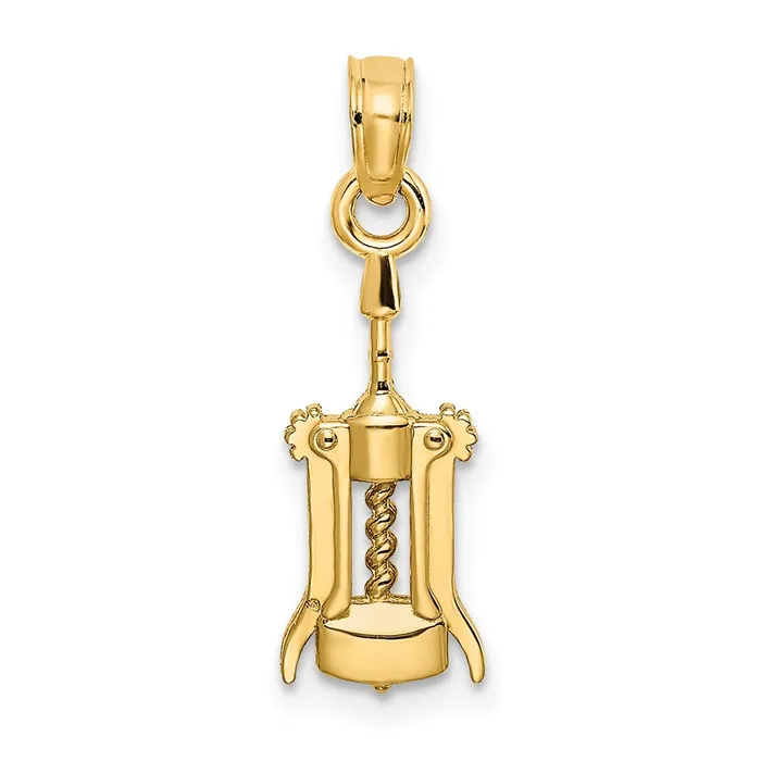 14K Wine Opener Charm TreasureFineJewelers Charm Necklaces