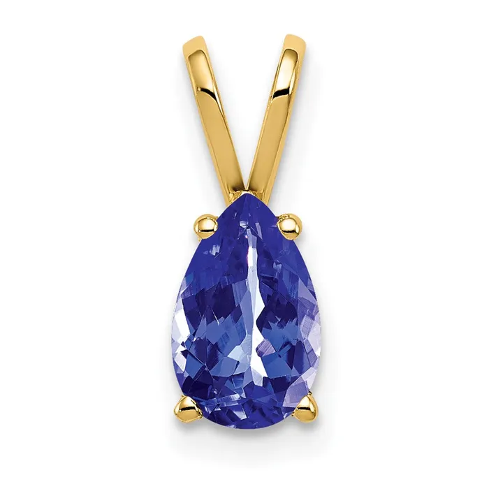 14k Yellow Gold 8x5mm Pear Tanzanite pendant TreasureFineJewelers Necklaces 14k Yellow Gold 8x5mm Pear Tanzanite pendant TreasureFineJewelers Necklaces