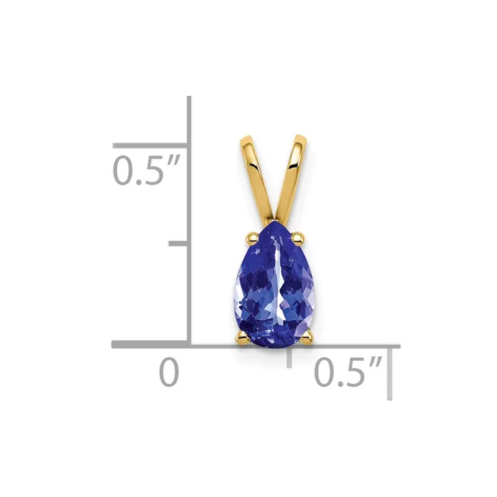 14k Yellow Gold 8x5mm Pear Tanzanite pendant TreasureFineJewelers Necklaces