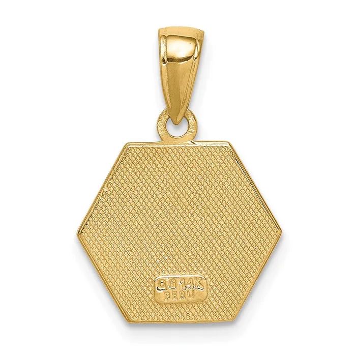 14k Yellow Gold Enameled Textured Back Medical Disk Pendant TreasureFineJewelers PreStyled Sets