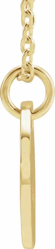 14K Yellow Gold Initial W 10 mm Disc 1618 Necklace TreasureFineJewelers Necklaces