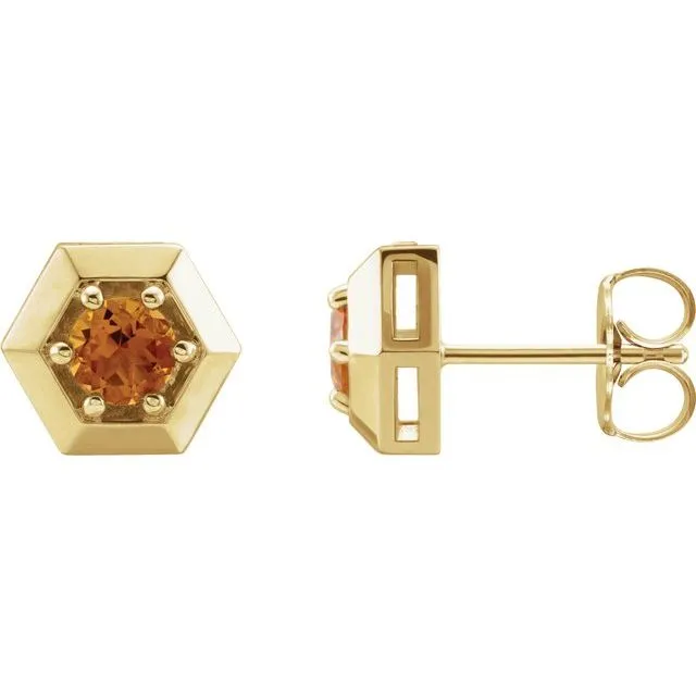 14K Yellow Gold Natural Citrine Geometric Earrings TreasureFineJewelers Earrings 14K Yellow Gold Natural Citrine Geometric Earrings TreasureFineJewelers Earrings