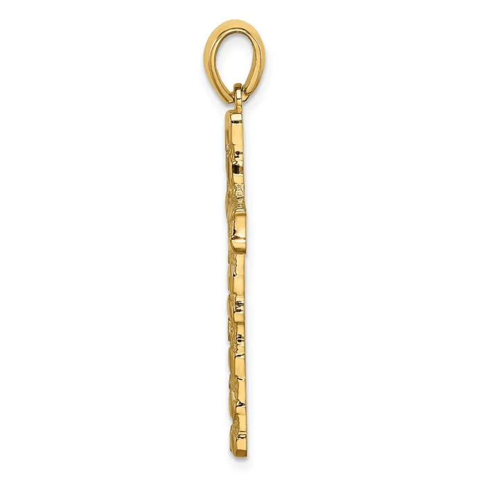 14k Yellow Gold Nugget Cross Pendant TreasureFineJewelers Necklaces