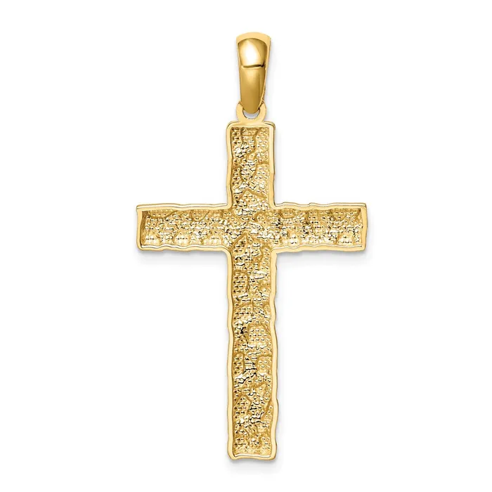 14k Yellow Gold Nugget Cross Pendant TreasureFineJewelers Necklaces