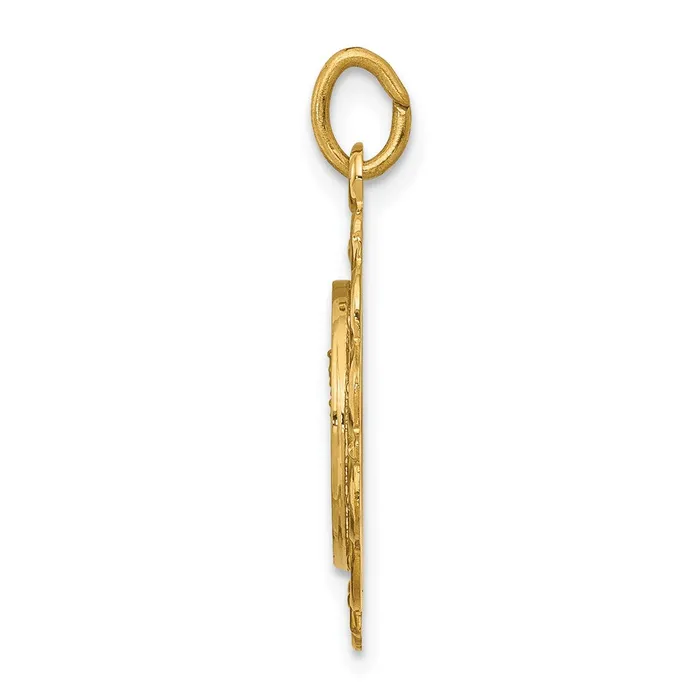 14k Yellow Gold Our Lady of Mt Carmel Medal Charm TreasureFineJewelers Charm Necklaces