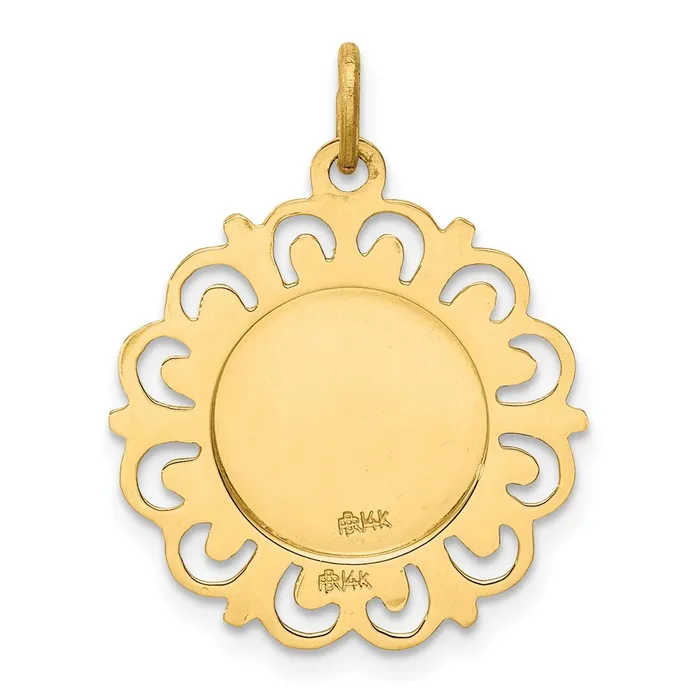 14k Yellow Gold Our Lady of Mt Carmel Medal Charm TreasureFineJewelers Charm Necklaces