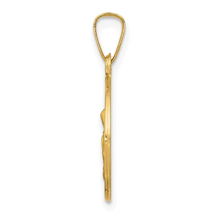14k Yellow Gold Polished and Satin St Anne Medal Hollow Pendant TreasureFineJewelers Necklaces