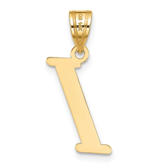 14k Yellow Gold Polished Letter I Initial Pendant TreasureFineJewelers Necklaces