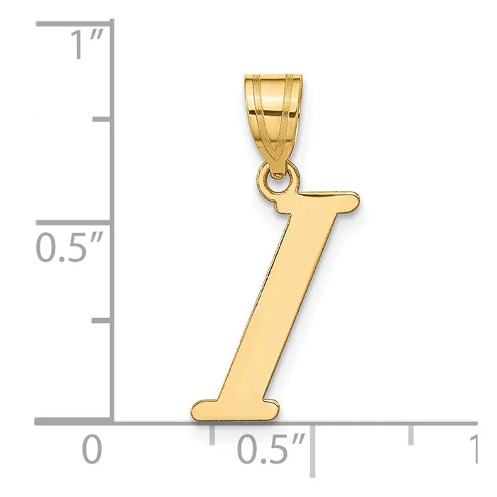 14k Yellow Gold Polished Letter I Initial Pendant TreasureFineJewelers Necklaces