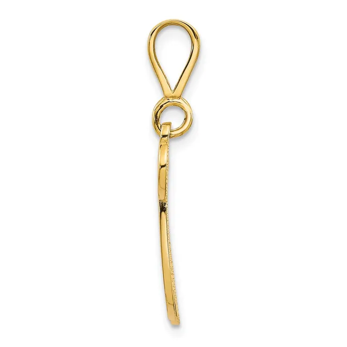 14k Yellow Gold Polished Script Filigree Letter W Initial Pendant TreasureFineJewelers Necklaces
