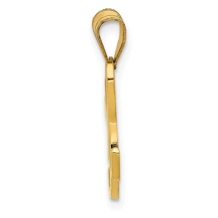 14k Yellow Gold Script Letter H Initial Pendant TreasureFineJewelers Necklaces