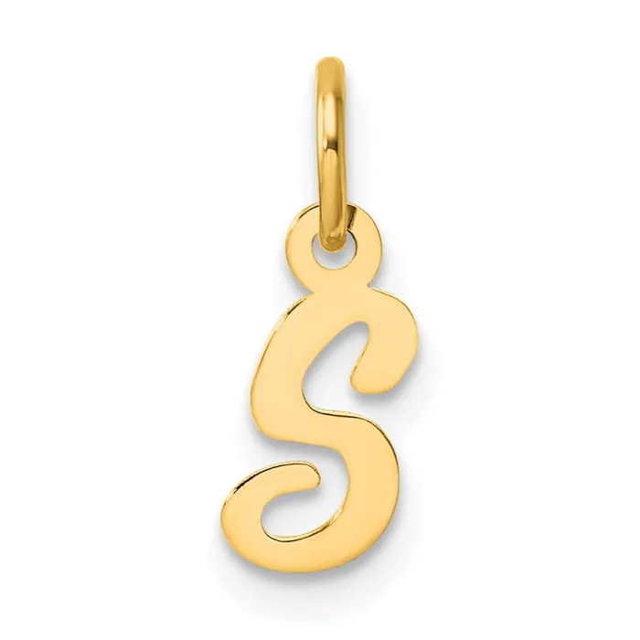 14k Yellow Gold Small Script Letter S Initial Charm TreasureFineJewelers Charm Necklaces 14k Yellow Gold Small Script Letter S Initial Charm TreasureFineJewelers Charm Necklaces